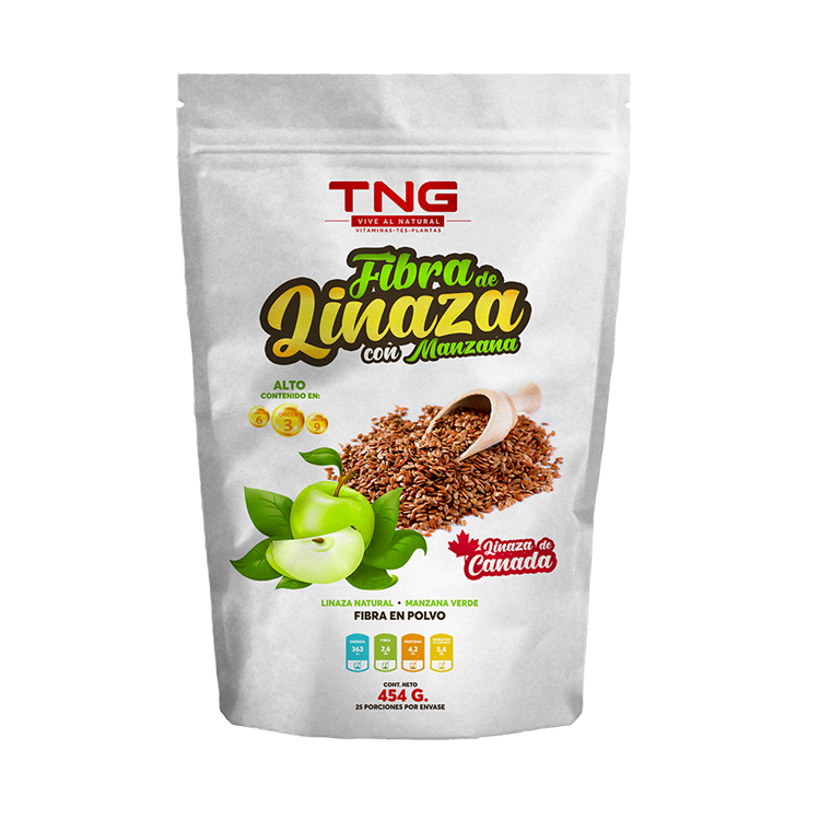 Fibra de Linaza de Canada Sabor Manzana Verde 454 Grs.