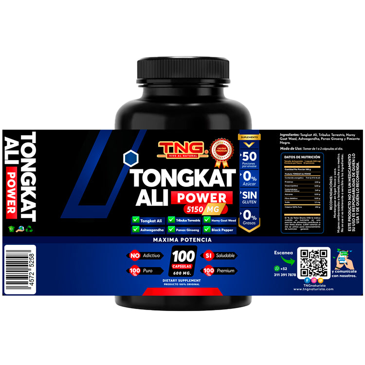 Capsulas Tongkat Ali Power 500 Mg 100 C.