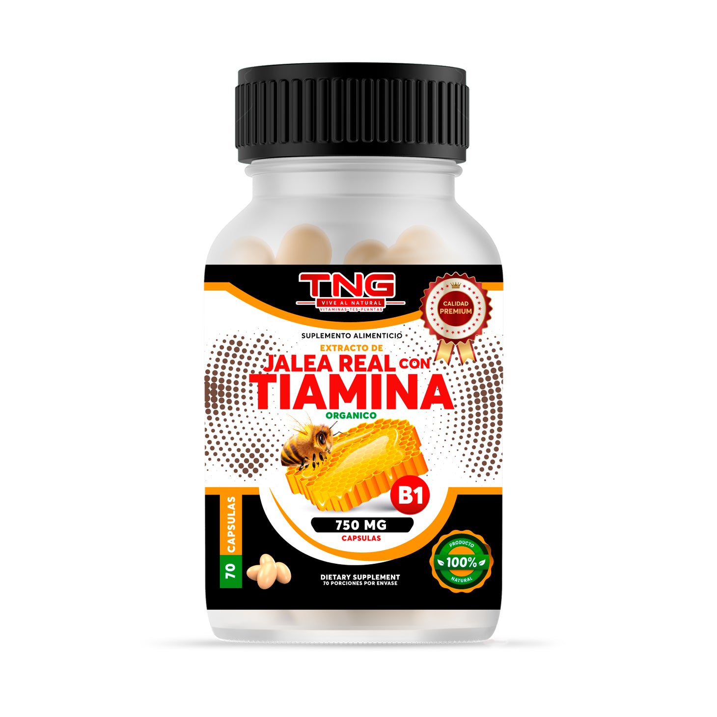 Capsulas Jalea Real Con Tiamina 750 Mg. 70 C.