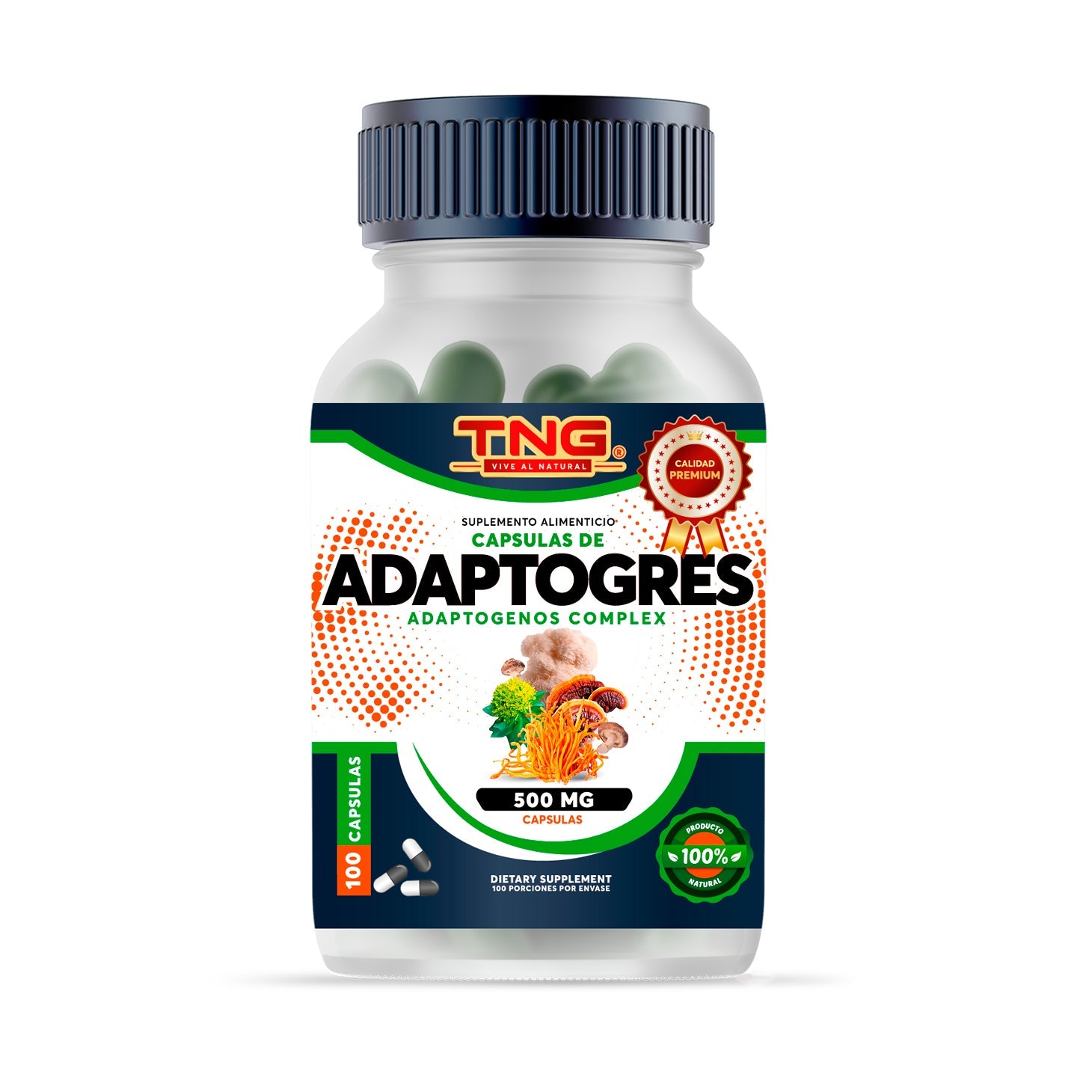 Capsulas Adaptogres 500 Mg 100 C.